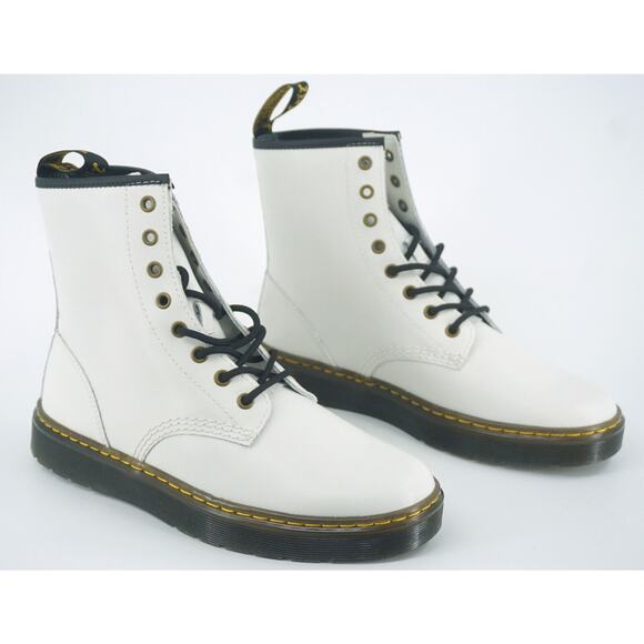 Doc Martens Zavala White 8 Eyelet Combat Ankle Boot size 10 US 42 EU Black - Picture 5 of 10